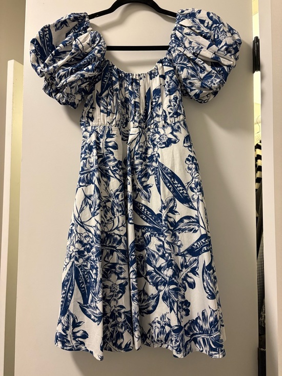 Abercrombie & Fitch Dresses & Skirts - Abercrombie & Fitch Blue Floral Puff-Sleeve Dress